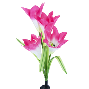 Solar flowers for garden balcony, lily <b>push</b>-in at dusk sensor - Product Image 3