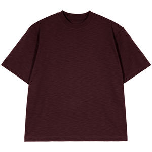 T-shirts en coton de couleur unie surdimensionnés décontractés simples en gros pour l'été, t-shirts à manches courtes vierges personnalisés de poids lourd pour hommes - Product Image 6