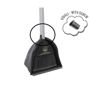 FANATIK Long Handle Broom and Dustpan Set Durable PET Unflagged Medium Bristle Floor Cleaning Tool - Product Image 2
