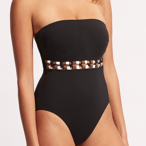 Nouveauté Maillot de bain bikini pour femmes Grande taille Couleur unie Séchage rapide Respirant Spandex/Nylon Vêtement de plage à la mode - Product Image 3