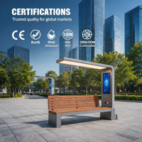 Banc solaire intelligent YUBANG pour l'extérieur - Éclairage LED sans fil et recharge USB, audio Bluetooth, étanche IP65 pour parcs et hôtels