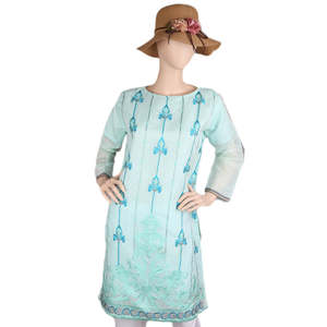 Kurti Bordado Elegante para Mujer - Color Cian - Product Image 4