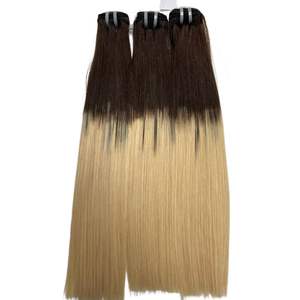 100% vietnamien trame humaine cheveux blonds cheveux brun racine os droit haute qualité mode à la mode soyeux - Product Image 1
