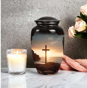 Personalized Memorial Cross Urn HighQuality Aluminum Cremation Urn <b>for</b> Human <b>Ashes</b> Customizable Keepsake Adult Decorative Urns - Product Image 4