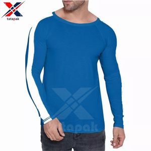 T-shirts solides tricotés sportifs en polyester pour hommes Impression par transfert de chaleur Respirant évacuant l'humidité Poids du tissu 220 grammes - Product Image 4