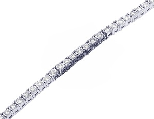 Bracelet de tennis moderne en or blanc cultivé en laboratoire avec diamant 10K élégant coupe ronde classique cadeau de bijoux de luxe - Product Image 2