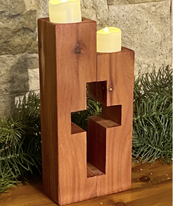 Candelabros de Pilar artesanal de madera de pie de lujo Candelabros de madera de teca Candelabro hecho a mano indio - Product Image 5