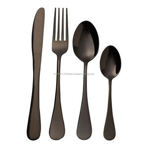 ชุดช้อนส้อมมีดสเตนเลส PVD สีโรสโกลด์มีดเกรด202/304ส้อมช้อนแวววาวและมีดสำหรับเด็กช้อน - Product Image 2