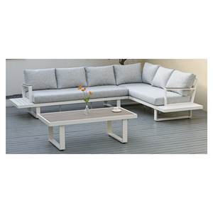 Muebles de Patio para Exteriores Amicasa ROYAL, Juego de 5 Plazas en Blanco y Gris BHR 10230 con Aluminio, Poliéster y HPL de Royal Outdoor - Product Image 1