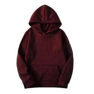Sweat à capuche noir de qualité supérieure coupe ample Type sweat à capuche en laine pour filles et garçons portent le pull le plus tendance imprimé uni - Product Image 3