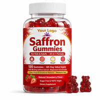 Gummies au Safran 20-en-1 Calm Focus Complex pour Enfants et Adultes, Saveur Fraise Naturelle, Sans Sucre, Végétalien, 120 Gummies