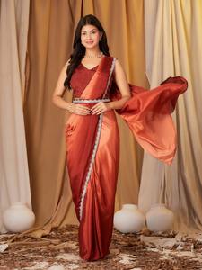 New Arrival Excellent Quality High on Demand Attractive Ombre Saree Blouse With Plain and <b>Belt</b> Indian Exporter and Supplier - Product Image 2