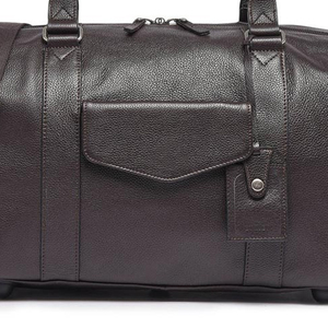Large Luxury Vintage 14'' Genuine Leather Duffle <b>Bag</b> High Quality PU Fabric <b>Patchwork</b> Customizable Zipper Fashionable Custom - Product Image 6