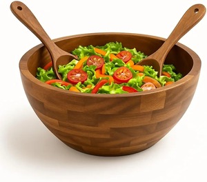 Bol de service en bois naturel de haute qualité bol en bois décoratif pour salade fruits maison cuisine Table à manger fête et utilisation de mariage - Product Image 5