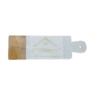 Planche à découper élégante en marbre et en bois artisanale Planche à découper longue taille Ustensiles de cuisine de table Utilisation de la planche en bambou - Product Image 1