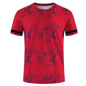 T-shirt à manches courtes pour homme, col rond, motif rayé, séchage rapide, coupe sportive, longueur normale, polyester tricoté, impression par sublimation - Product Image 2