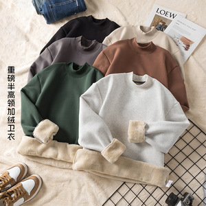 เสื้อฮู้ดขนแกะแบบสวมหัวสำหรับผู้ชายเสื้อฮู้ดแบบสตรีทไซส์ใหญ่ - Product Image 2