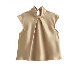 Camisetas sin mangas con cuello en V y estampado Floral para mujer de alta calidad, nuevas blusas populares de manga corta bordadas, ropa de estilo transpirable - Product Image 5