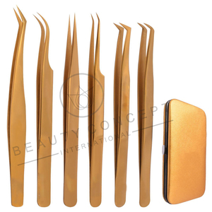 Vente en gros de pinces à cils en or rose OEM, ensemble de pinces à cils avec logo laser personnalisé, par concept de beauté écologique - Product Image 6