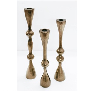 Bougeoir en verre moderne Vintage de haute qualité en laiton mat élégant courbé avec Style côtelé français pour la décoration de la maison - Product Image 1