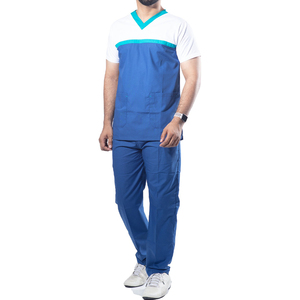 El mejor diseño Ajuste perfecto Doctor Uniforme Médico Enfermería Scrubs para hombres Cuello en V Manga corta Spandex suave Verano Hospital Scrubs - Product Image 1