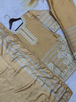 Salwar Kameez de créateur en tissu 100% pur lin et soie, style actrice de série télévisée, traditionnel indien, pour fêtes été/hiver, nettoyage à sec