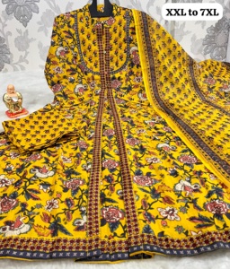 Con hermoso Heavy anarkali 3PCs Kurti set suqens traje de trabajo que está bellamente decorado Se combina con juego - Product Image 2