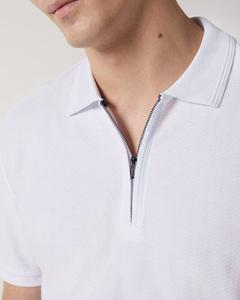 Personnalisable de qualité supérieure pour hommes pour Polo 100% coton coupe ajustée tissu respirant doux confortable fermeture éclair patte solide - Product Image 2