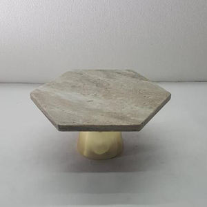 Assiette à gâteau en bois avec incrustation mère et perle avec dôme en verre, support à gâteau à Dessert, assiette de service pour articles de fête - Product Image 5