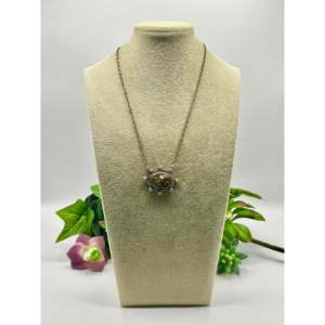 Collier vintage bohème en argent sterling avec turquoise Royston, motifs goutte d'eau, fleur, cœur et diamant, cadeau - Product Image 3