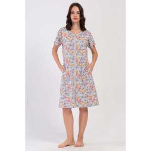 Vestido informal de manga corta con cremallera y bolsillo para mujer, para uso doméstico - Product Image 4