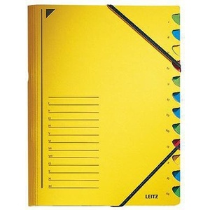 Yellow Recycled Cardboard Filing <b>Folder</b> for <b>A4</b> Size 12-Compartment Multicolored Block LEITZ - Product Image 1
