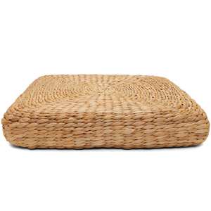 Taburete otomano cuadrado de jacinto de agua Pieza de mobiliario ecológica hecha de jacinto de agua tejido a mano - Product Image 2