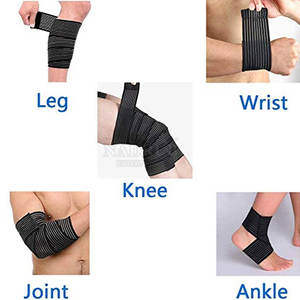 Knee <b>Wraps</b> With Comfortable <b>Stretch</b> And Secure Fit For Daily Training Long Knee <b>Wraps</b> With Hook Closure - Product Image 2
