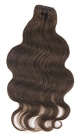 Cheveux humains vierges indiens Remy bruns naturels, mèches à double trame machine, 30 pouces de longueur étirée, pointes doublement tirées, lisses