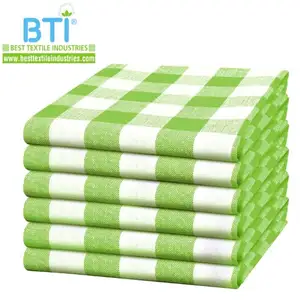 BTI Kitchen Towel Classical Design 100% Cotton Super Absorbent Dishcloth Tea Towel