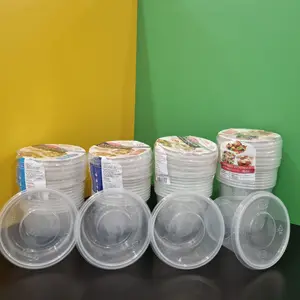 Wholesale 350 500 550 600 700 1000 1200ml Take Out transparent round Disposable Plastic Microwavable Meal Prep Food Container