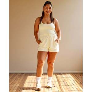 Transition CloudFLX <b>Women's</b> Breathable <b>Square</b> <b>Neck</b> Crop Tank <b>Top</b>-Ivory - Product Image 2