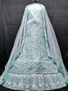 <b>Net</b> Lehenga Choli with Heavy Jarkan Work Single Can Fitting 3m Flair and 2.5m Embroidered <b>Net</b> Dupatta for Ethnic Wear Retailers - Product Image 6