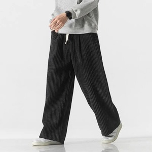 Pantalons décontractés pour hommes Streetwear Pantalons droits en velours côtelé Pantalons amples à jambes larges de couleur unie vintage pour hommes Pantalons Harem pour couples - Product Image 6