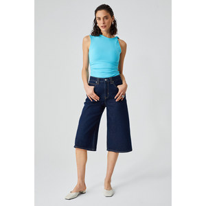 Chemisier drapé à double épaisseur sur les épaules en viscose et lycra pour femme ETHIQUET FLORIANNA - Product Image 2