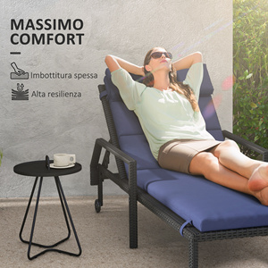 Outsunny Cojín Tumbona Tela con Corbatas, Azul Oscuro - Product Image 4