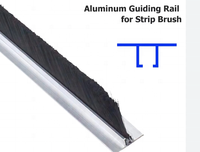 Brosse à double poignée en aluminium en forme de H, antistatique et résistante aux UV, pour le nettoyage industriel des panneaux solaires, avec bande métallique en forme de canal.