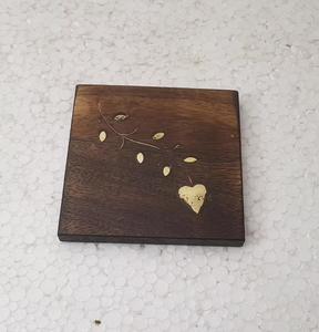 Posavasos de madera de último diseño con posavasos de taza de té grabado de alambre de latón para vajilla hogar Hotel restaurante eventos bodas uso - Product Image 1