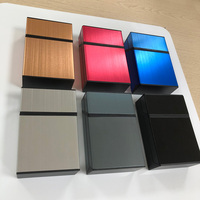 Tempat rokok wadah kartu Brushed aluminium magnetik 20 kapasitas dengan saklar magnetik penutupan Flip sempurna untuk menggulung cerutu Anda sendiri
