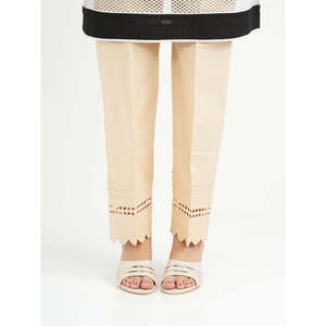 Pantalon KADENCE taille mi-haute en tissu crêpe brodé avec de magnifiques décorations brodées - Product Image 1