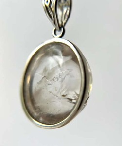 Bonito colgante de piedras preciosas de cuarzo hidráulico de forma ovalada de 6x9mm, joyería de plata de ley 925 para regalo de día de boda, artículos hechos a mano - Product Image 1