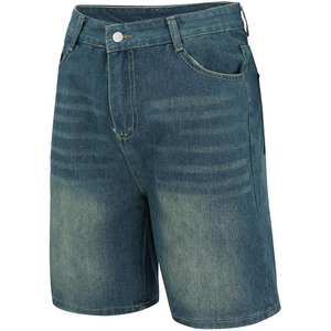 Pantalones cortos de mezclilla ajustados para hombre, ropa de calle de verano, pantalones vaqueros azules lavados desgastados, moda a granel, venta al por mayor, 2025 - Product Image 3
