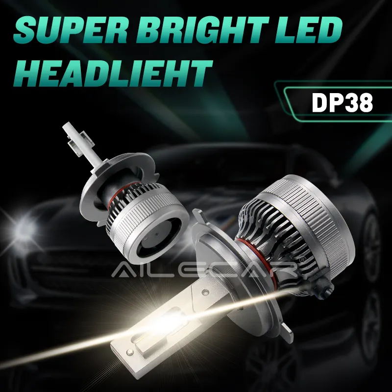 Ailecar Groothandel Auto Koplamp H4 H7 H11 9005 9006 38W Hoge Heldere Dp38 Led Koplampen Voor Auto Drie Kleur Voor Optie