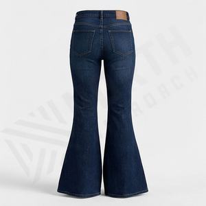 Women's Customized Color Denim Flare Pants High <b>Bell</b> Bottoms Jeans Breathable Feature New Arrivals Logo Waist Fashion Streetwear - Product Image 2
